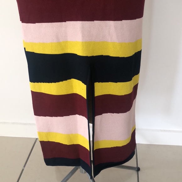 Sass and bide XS fitted high neck stripe midi knit dress - Picture 8 of 16